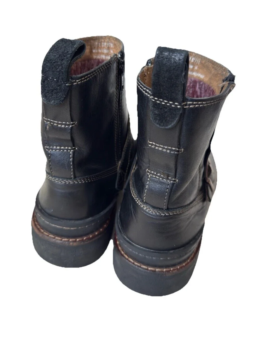 Clarks Men's Chilton side-zip buckle biker boots black leather 11 M